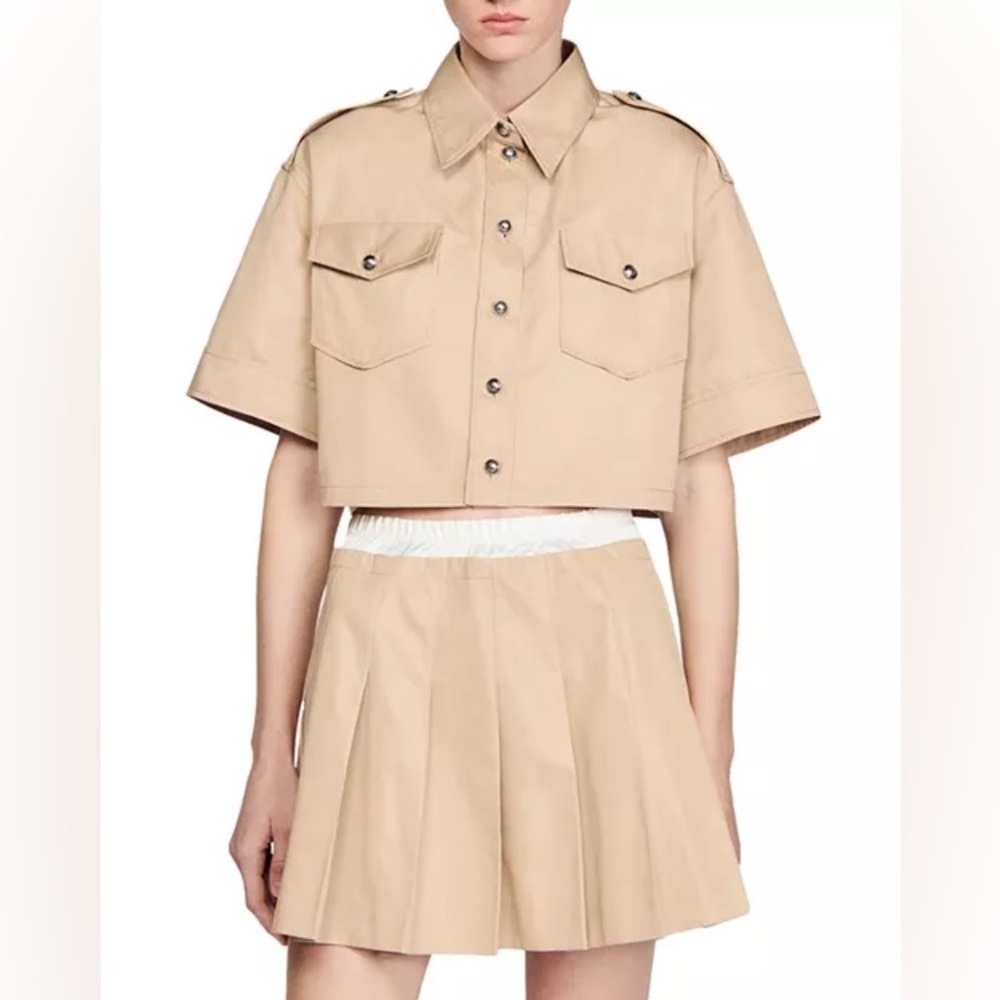 SANDRO Indiana Cropped Shirt. NEW WITH TAGS!